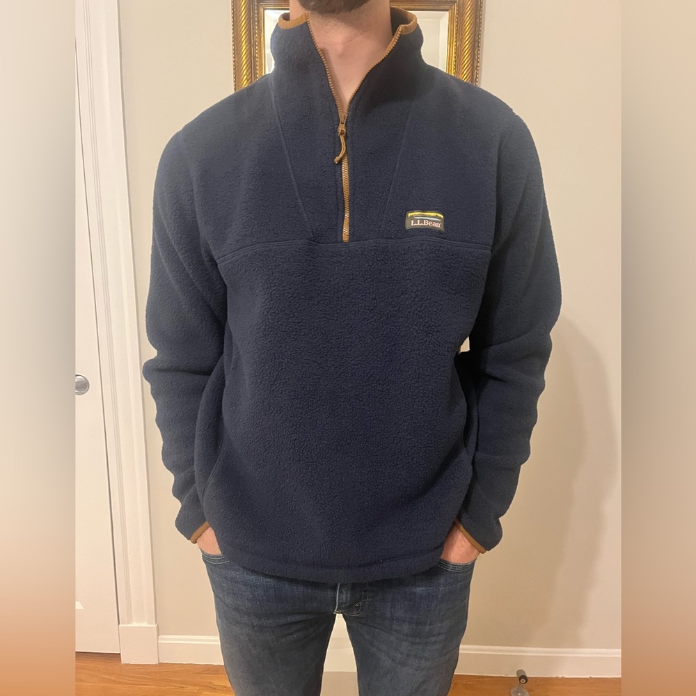 Llbean fuzzy quarter zip